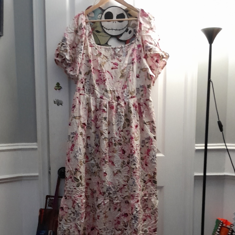 NWT Reitmans Multicolor Linen Floral Dress 2X
